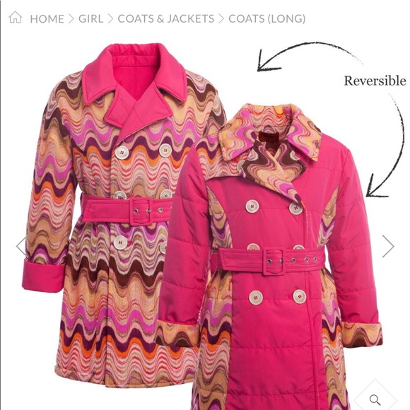 Missoni Other - MISSONI Kids Pink and Swirl Knit Reversible Coat, Sz 8